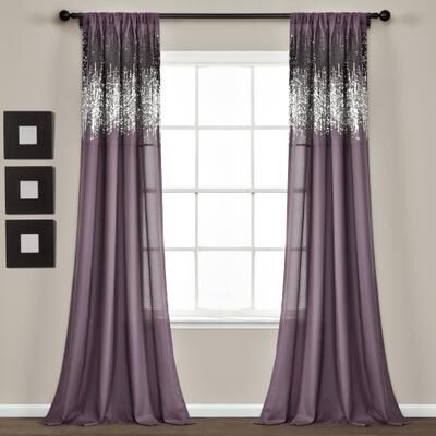 "Lush Decor Shimmer Sequins Window Curtain Panel Pair - 84"" x 42"" - 84"" x 42"""