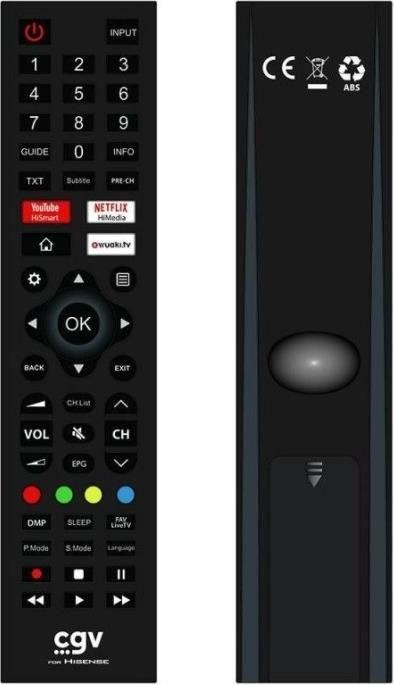 CGV FIDELIO vervangingsafstandsbediening voor Hisense televisies