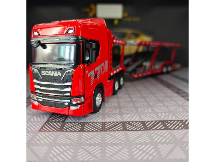Modèle de camion Scania à double plateau coulissant en alliage, simulation 1:50, véhicule de transport, ornement statique, collection, cadeau