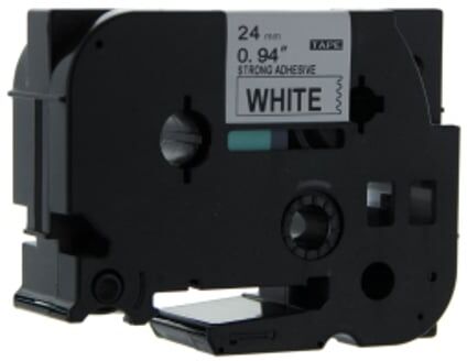 Q-Nomic TZe-S251 cinta súper adhesiva 24mm texto negro sobre blanco (8M)