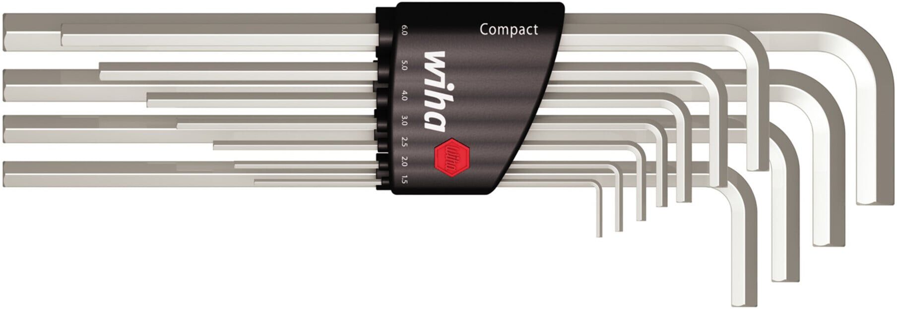 Stiftschlüssel Set im Compact Halter Sechskant 11-tlg. glanzvernickelt inkl. Halter (36451) ; Wiha)