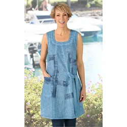 Baumwoll-Kleid in Druck hellblau in Größe 40 von DW-Shop, Hellblau, 40
