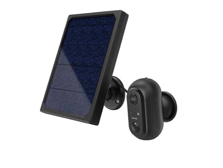 Hama Überwachungskamera (WLAN Kamera f. außen mit Akku u. Solar, Outdoor Kamera per Sprache/App steuern, wetterfeste Außenkamera, Bewegungsmelder, Nachtsicht, 2-Wege-Audio, Aufzeichnung, FullHD) schw.