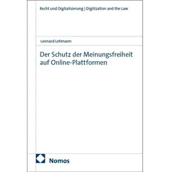 Der Schutz der Meinungsfreiheit auf Online-Plattformen, Fachbücher von Lennard Lehmann
