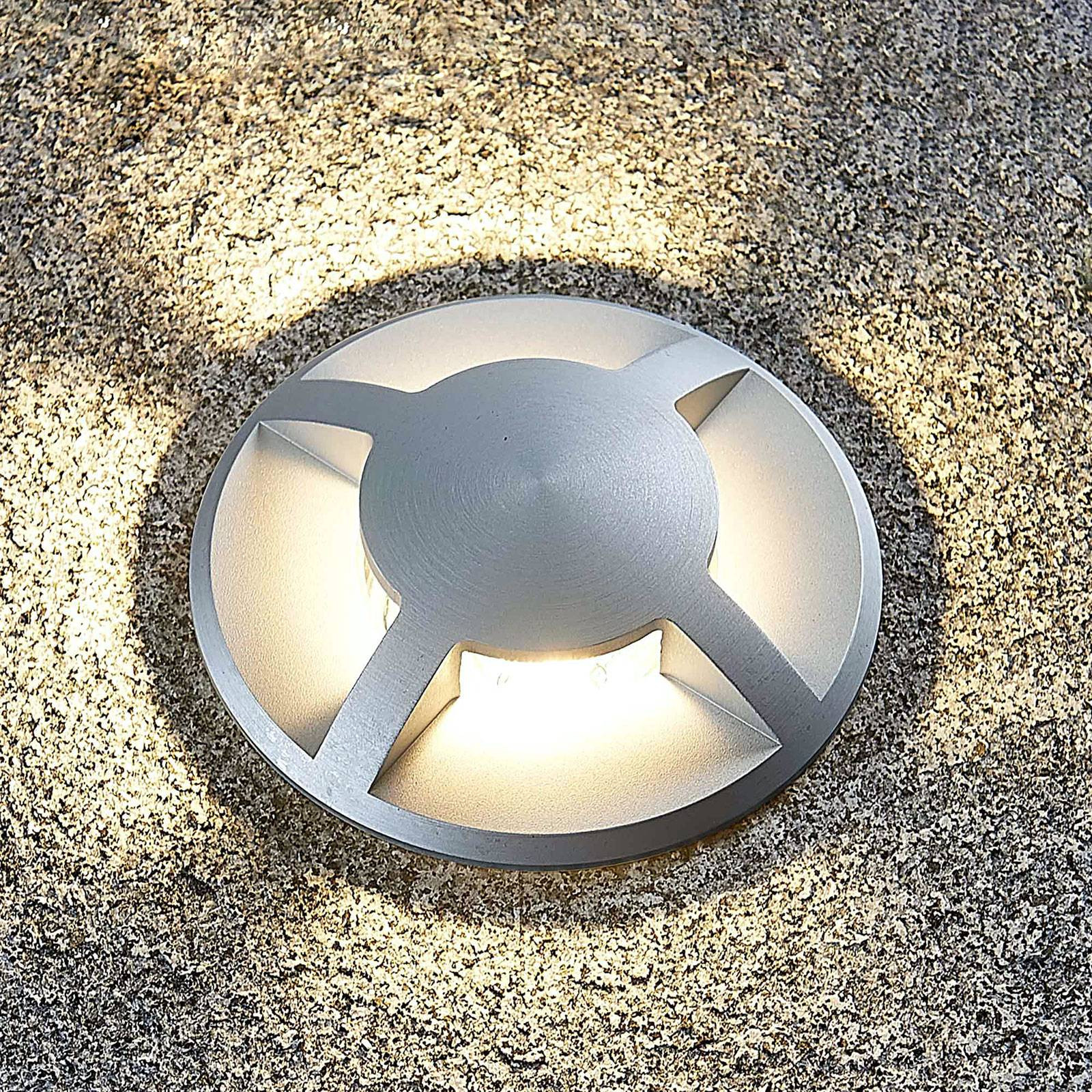 Lucande Milara Grondspot Inbouwlamp, 4 Lichtuitgangen, GU10, Grijs, Aluminium