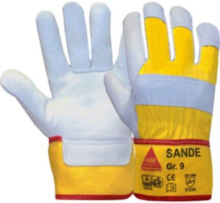 SANDE Gants de travail cuir de bovin TÜV GS Réf. 10 Hase (292002-10)