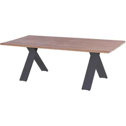 HARTMAN Xanadu Esstisch, xerix, Alu / Teakholz, 220 x 100 cm, X-Gestell
