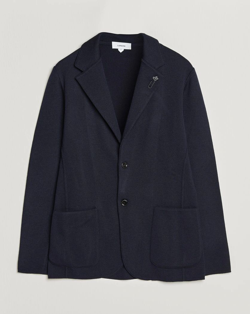 Lardini Knitted Wool Blazer Navy