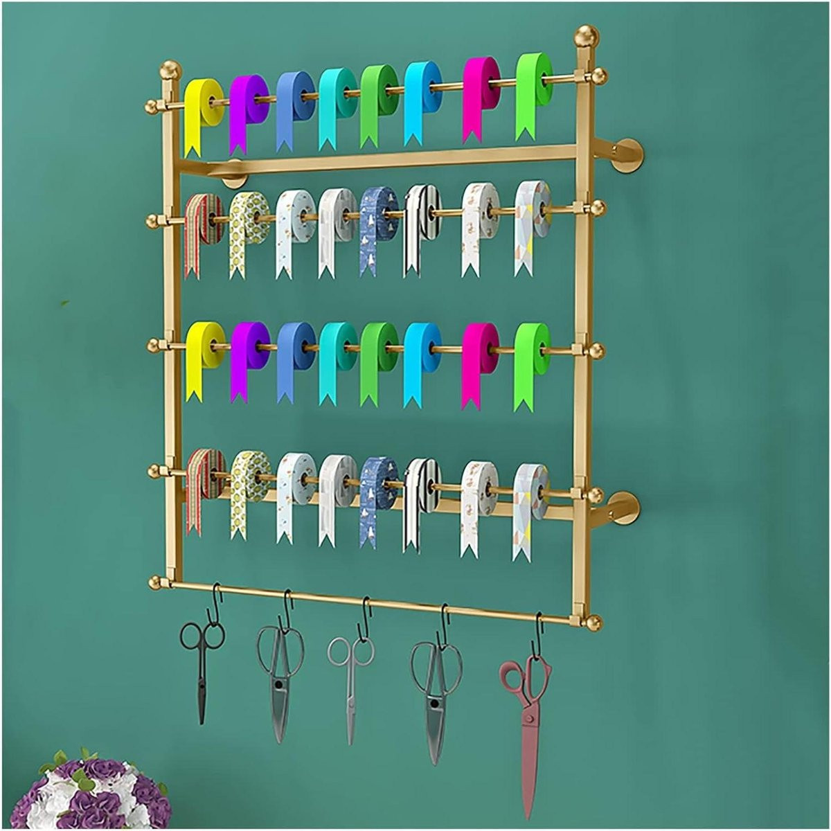 Wit Stoffen Rol Opbergrek met Vijflaags Ontwerp voor Linten Display, Breedte: 80 cm