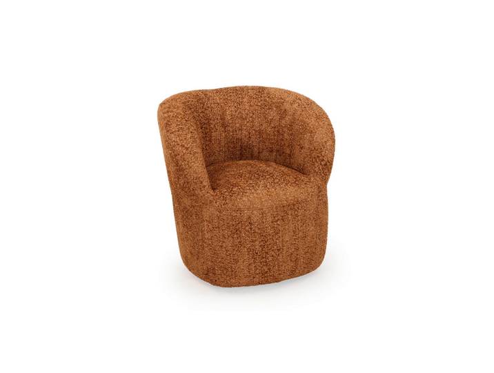 Welnova Designsessel, Cognac, 79x78x81 cm, Lederauswahl, Stoffauswahl, Sitzfläche 360° drehbar, Wohnzimmer, Sessel, Sonstige Sessel