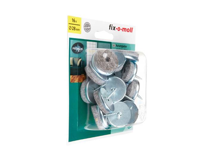 Fix-O-Moll Parkettgleiter zum Schrauben 2.8 cm 16 Stück