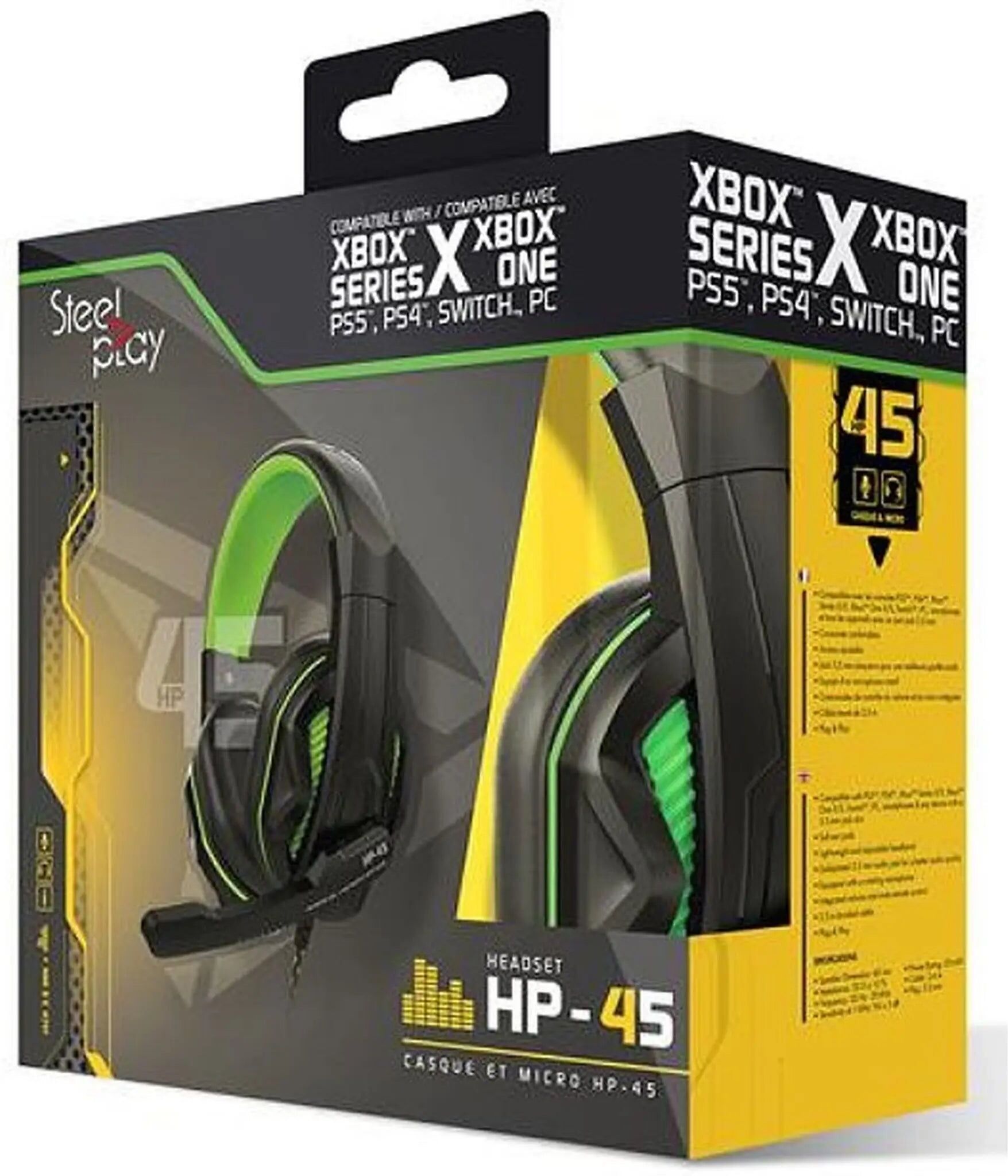 Steelplay HP45 Wired Gaming Headset for Computers - Black/Green, 40mm Drivers, 3.5mm Connection