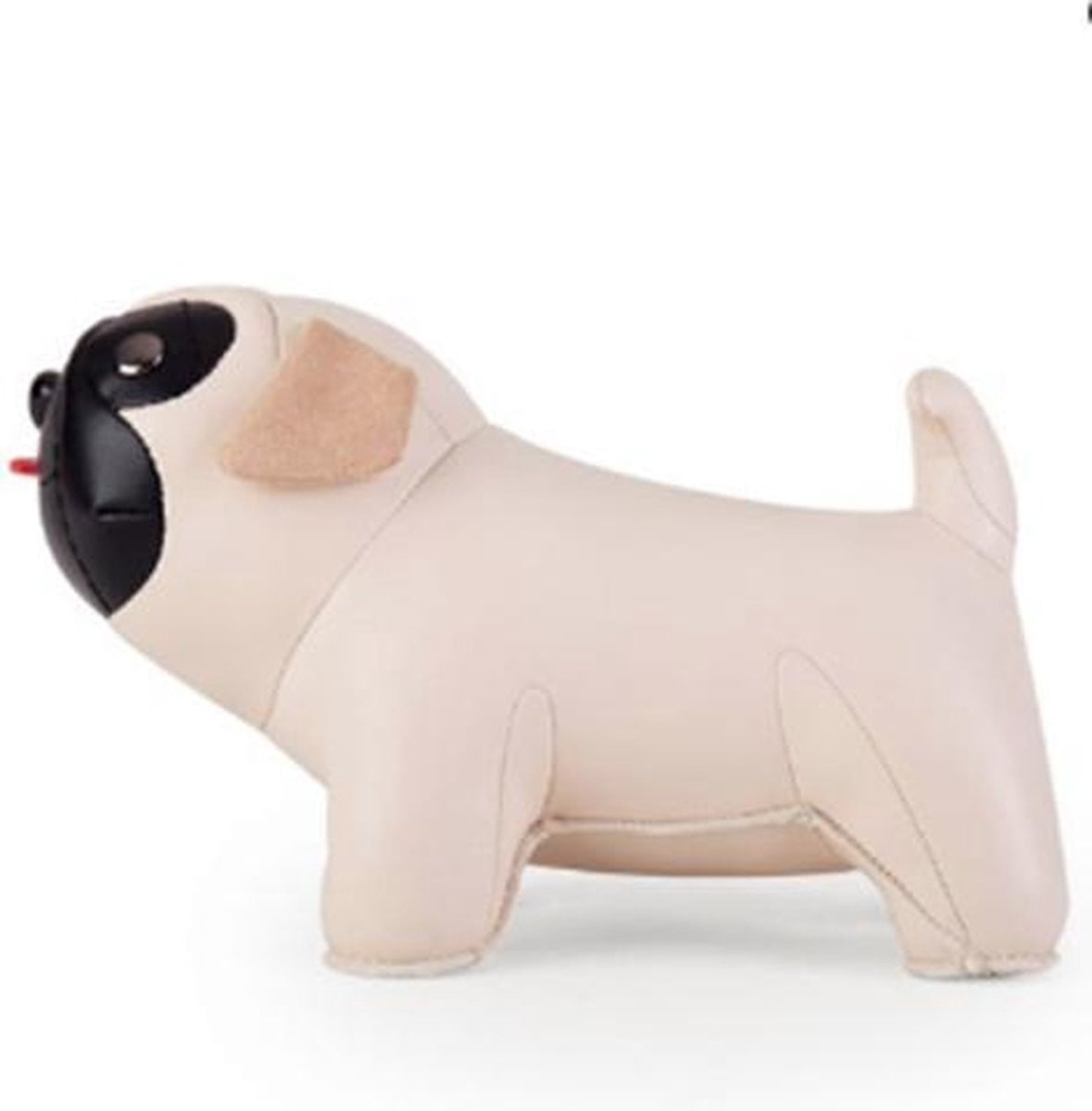 Zuny boekensteun Pug zwart/wit