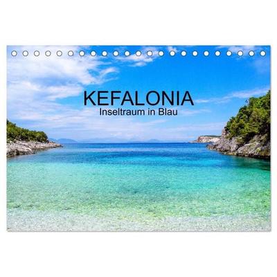 Kefalonia, Inseltraum in Blau (Tischkalender 2027 DIN A5 quer), CALVENDO Monatskalender