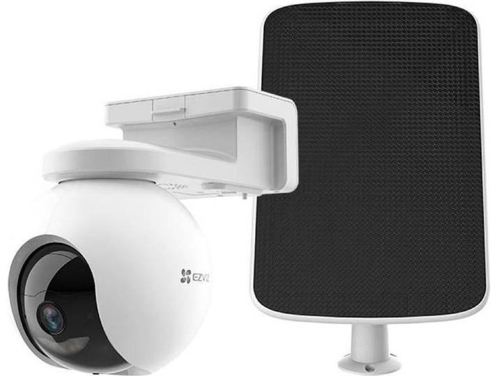 EZVIZ CS-HB8/SP – Kit caméra motorisée PTZ 4K avec panneau solaire\, Wi-Fi\, batterie longue durée\, IA intelligente et vision nocturne couleur