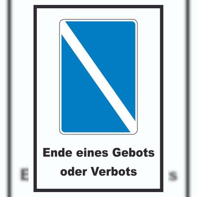 HB-Druck Ende eines Gebots oder Verbots Symbol und Text A3 (297x420mm)