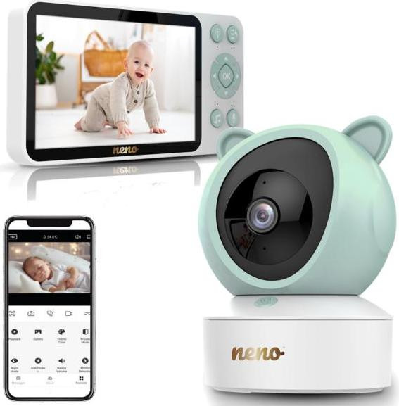 Elektronische babyfoon NENO Ivo met camera, wit en groen