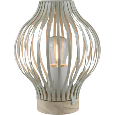 LED Dekolicht AM DESIGN "LED Laterne natur, bauchig, mit Timer", beige (natur), H:20,3cm Ø:15,4cm, Leuchten, Batteriebetrieb