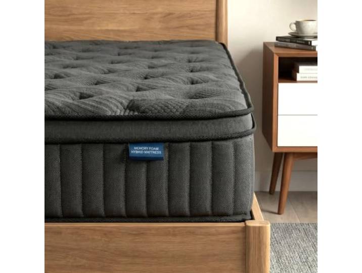 Qabefy Matratze 90x190cm – 25 cm Hybridmatratze mit 7-Zonen-Taschenfederkern, Härtegrad H3, Orthopädische Federkernmatratze mit Gel-Memory-Schaum, Atmungsaktiv und Komfortabel (90x190cm)