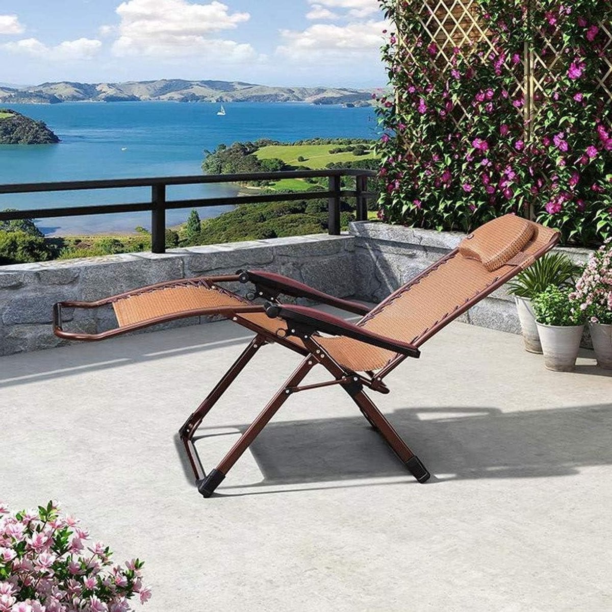 Lounger Tuinstoel Relaxstoel Klapstoel voor buiten met onbeperkt verstelbare rugleuning en draagkracht tot 200 kg