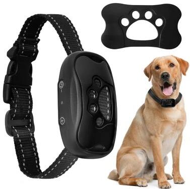 Inspire Select Ultrasonic Anti Bark Dog Collar USB Rechargeable Bark Control Training Collar With Vibration black