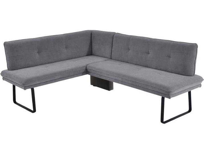Eckbank K+W KOMFORT & WOHNEN, grau, B:157cm H:87cm T:207cm, Sitzbänke, Eckbank, Polstereckbank in Spitzkissenoptik, Sitz und Rücken gesteppt