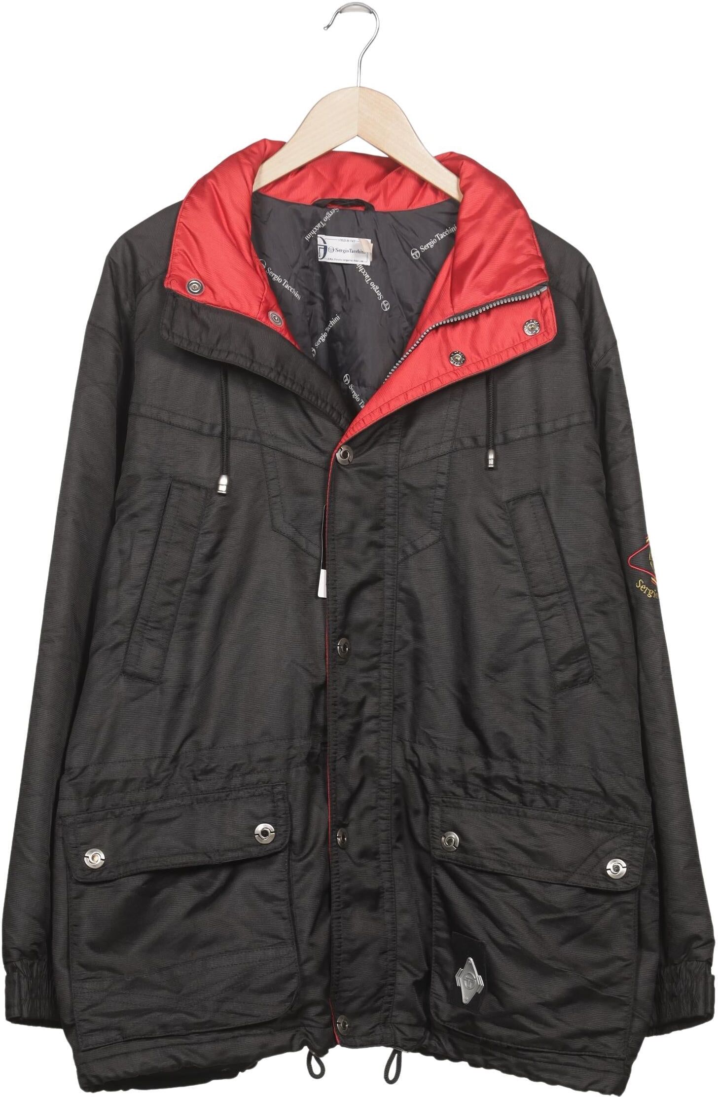 Sergio Tacchini Herren Jacke, Schwarz, Gr. EU 52, Synthetik - Second Hand