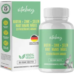 Biotin + Zink + Selen Haut + Haare + Nägel Vegan 365 ST