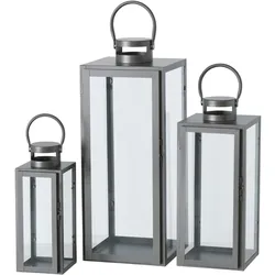 Boltze Laterne Arana 3er-Set, Grau