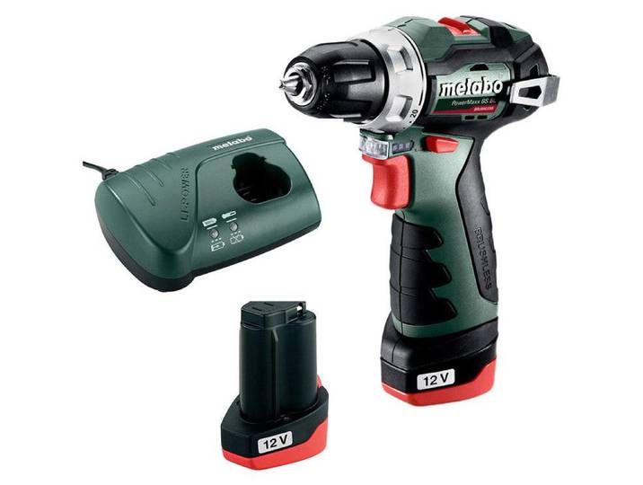 Perceuse visseuse sans fil 12 V PowerMaxx BS BL 2 x 2Ah Li-Power - METABO - 601721500 - Chargeur LC40\, coffret