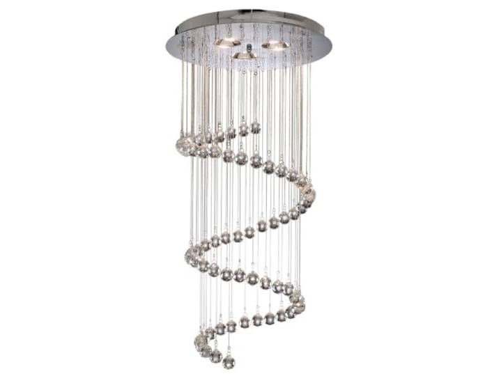 Searchlight Glas Hänge Leuchte Kristall Kugeln Pendel Decken Strahler Lampe chrom Wohn Ess Zimmer Beleuchtung