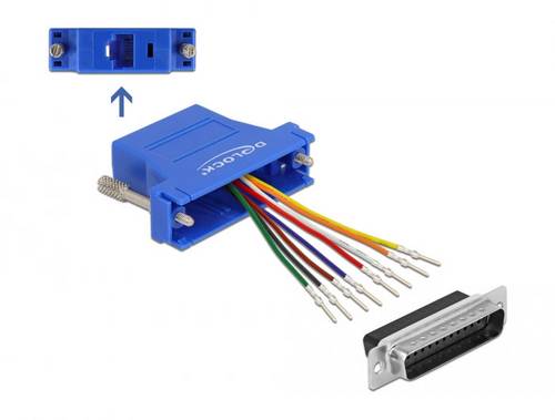 Delock 66648 VGA / RJ45 Adapter [1x D-SUB-Stecker 25pol. - 1x RJ45-Buchse] Blau
