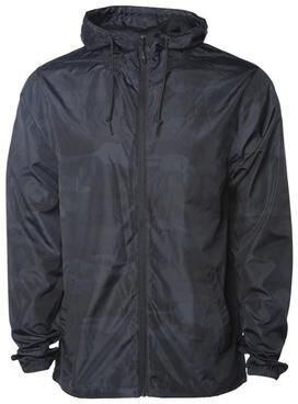 Independent Trading Co. EXP54LWZ Men's Lightweight Windbreaker Full-Zip Jacket in Black size Large   Polyester