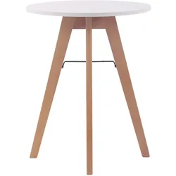 DELUKE Esstisch ELIAS rund 60x60x75cm, Holz, Weiß Küchentisch Esszimmertisch Wohnzimmertisch