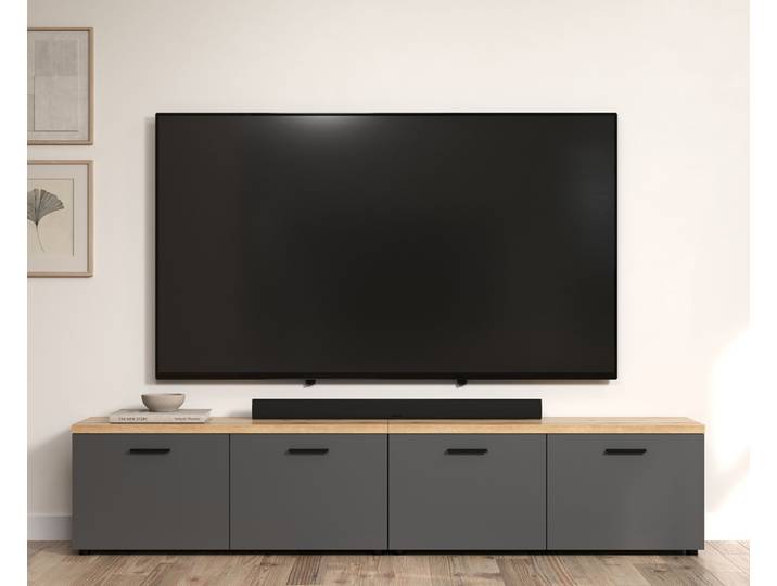 TV-Möbel Baggio , Anthrazit / Coast Evoke Oak , 2-teilig