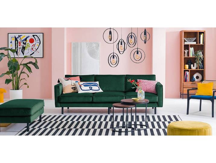 Bigsofa Grün Samt Ravi 237 x 81 x 96cm Glamour