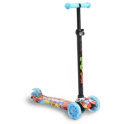 Byox Kinderroller Rapture, Aluminium Scooter mit LED-Rädern, Wassertransferdruck blau