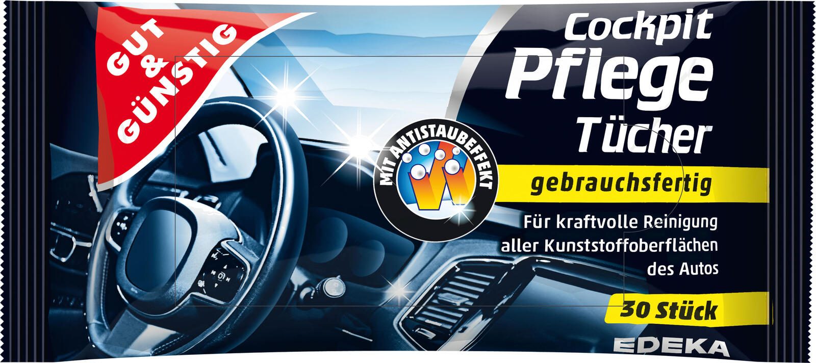 GUT&GÜNSTIG feuchte Reinigungstücher Cockpit 1-lagig 5938110007