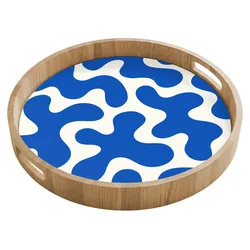 TABLETT Formen - Abstrakt - Blau - Wellen Siervierplatte 40x40 cm