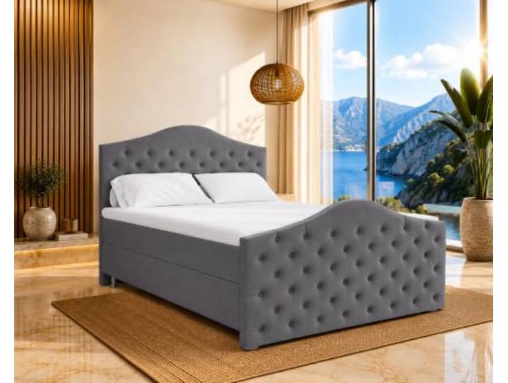Best For Home - Roma Boxspringbett Bonellfederkern inkl. 7-Zonen Topper T-30 Boxspringbett mit Bettkasten Polsterbett mit Bettkasten Boxspringbett mit Matratze Bettkastenbett mit Lieferung