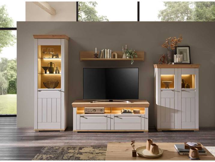 Wohn-Concept Country-L Wohnwand Artisan Eiche Kaschmir