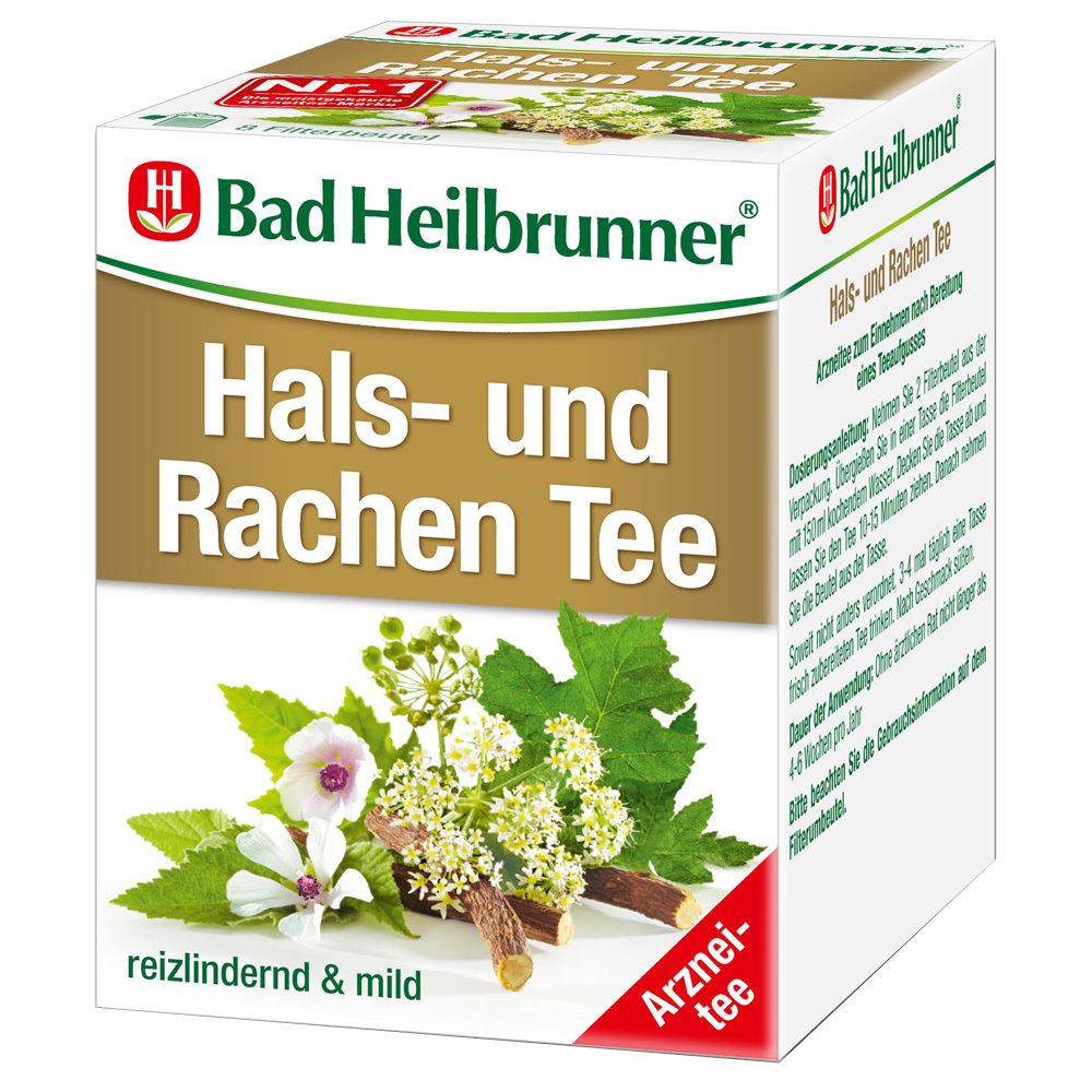 BAD Heilbrunner Hals- und Rachen Tee Filterbeutel 8x1,75 g