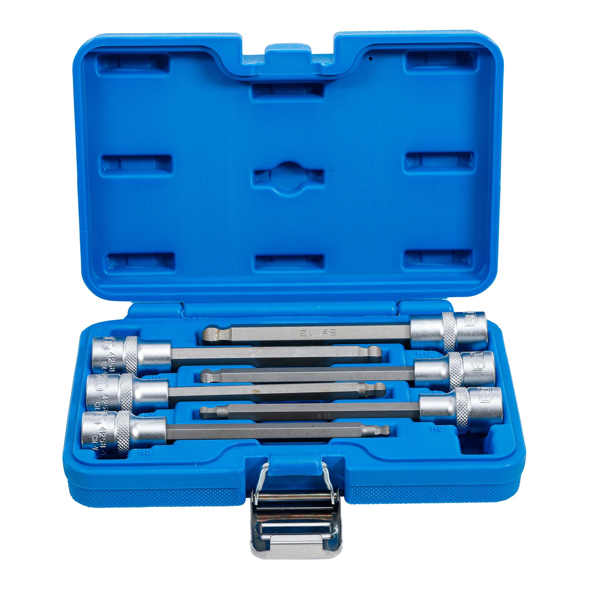 BGS Bit-Einsatz-Satz Antrieb Innenvierkant 12,5 mm (1/2 Zoll) Innensechskant mit Kugelkopf 5 - 12 mm 6 teilig ; BGS technic (4258)