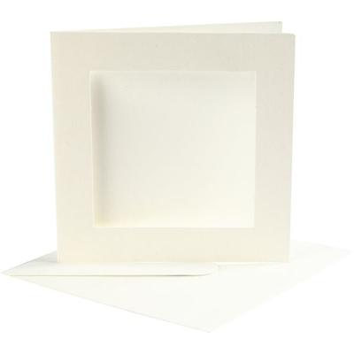 Creativ Company Passepartout-Karten mit Kuvert, Kartengröße , 12,5x12,5 cm, Umschlaggröße 13,5x13,5 cm, Naturweiß, 10er Set