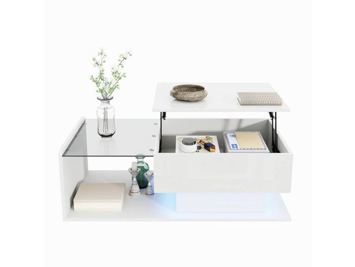ComfortXL Couchtisch Lift Weiß, 50x30x100 cm, Wohnzimmer, Wohnzimmertische, Couchtische