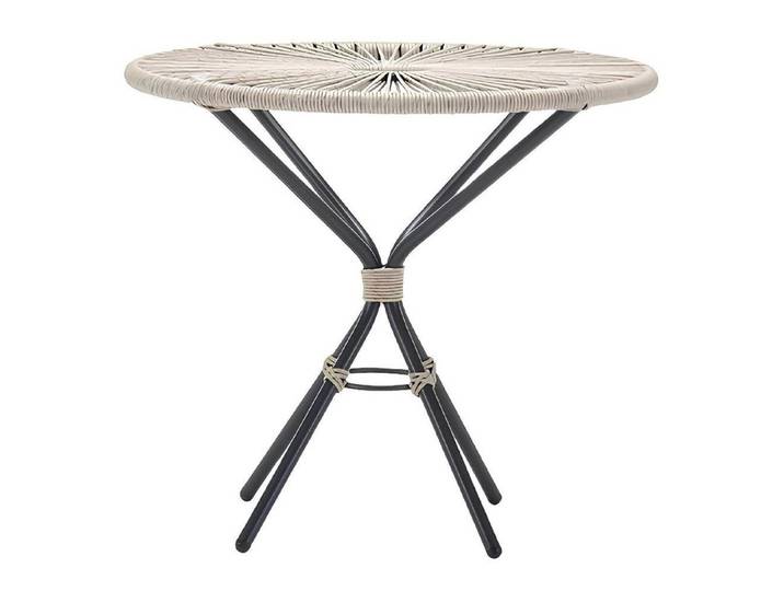 Xlmoebel Gartentisch Runder Couchtisch aus Rattan in modernem Grauton (Tisch), Hergestellt in Europa