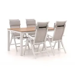 Bellagio Lugo/Fidenza 160 cm Gartenmöbel-Set 5-teilig verstellbar