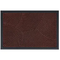 Relaxdays Fußmatte Polypropylen mit Rillen Dunkelrot,Schwarz