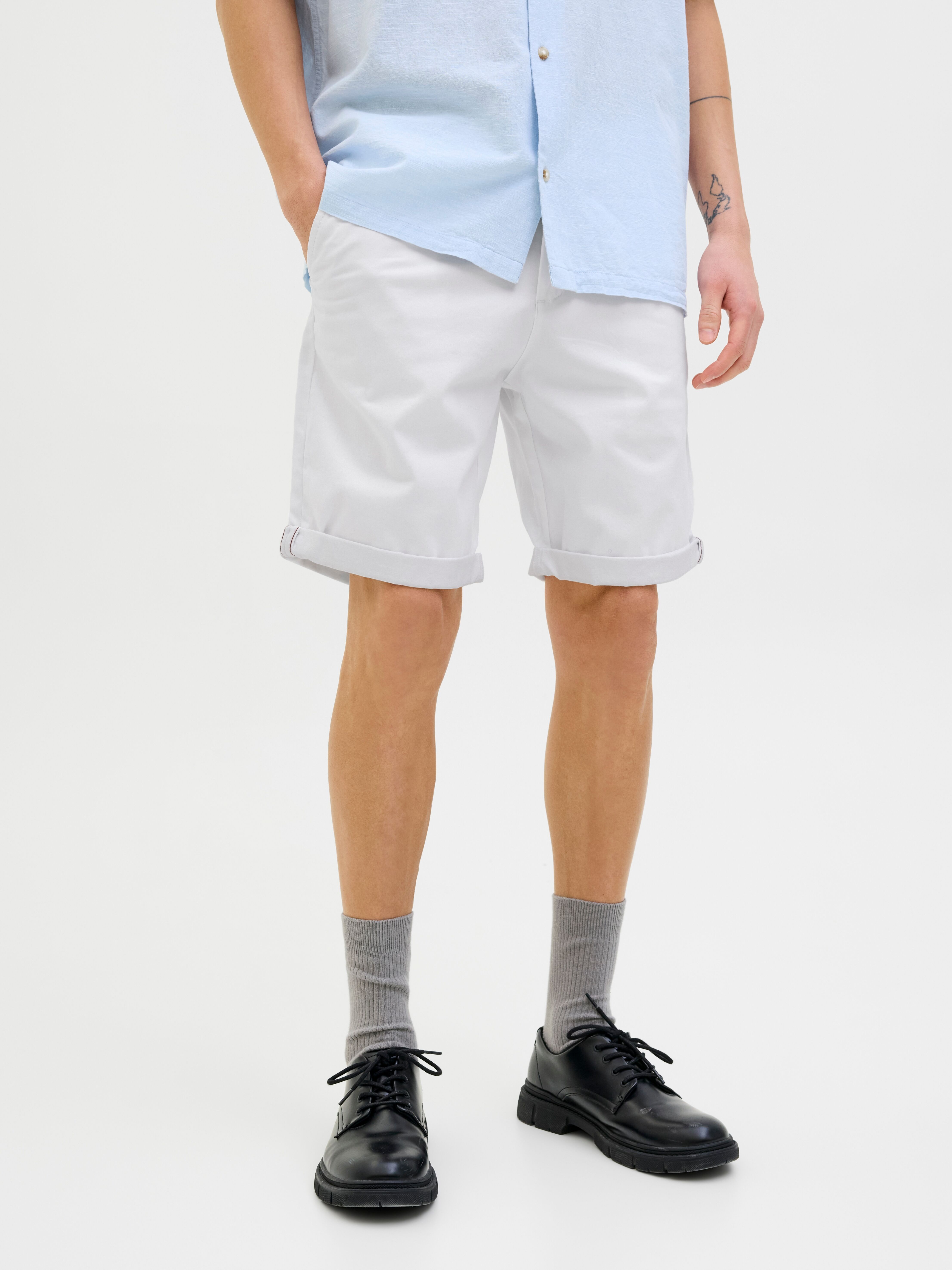 Jack & Jones "BOWIE SHORTS" mit Aufschlag weiß L, N-Gr