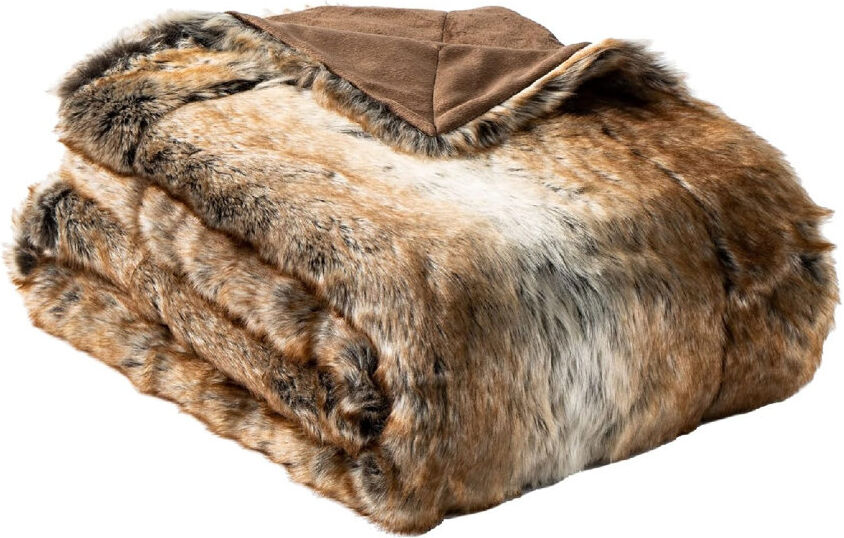 Ooble_Home Throw Blanket Brown 125cm W X 150cm L